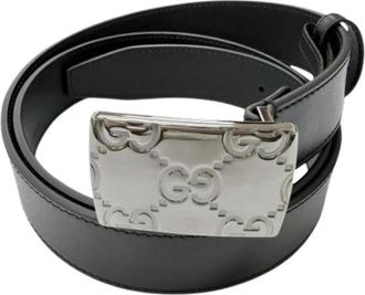 Gucci Pre-owned Vintage Riem - Dames - Vintage Accessoires - Zwart - ONE Size - Leer - Vintage