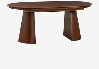 Sklum Mesa De Comedor Ovalada 180-240x105 Cm Extensible En Mdf Y Chapa De Roble Montana Sklum