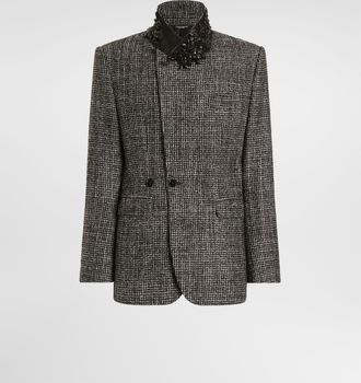 Dolce & Gabbana Sinatra Single-breasted Jacket In Wool Moulin&eacute; Houndstooth - Man Suits And Blazers Multicolor 44