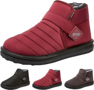 Generic Slip On Snow Boots for Women Size 6.5 Warm Winter Platform Ankle Booties Thickened Thermal Faux Fur Lined Boots with Easy Fasten Outdoor Anti-Slip Com