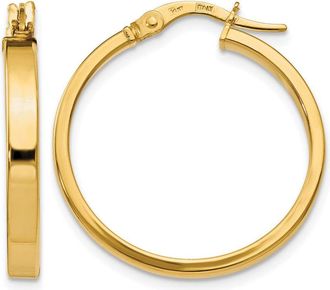 Diamond2Deal 14K Yellow Gold Round Shape Hoop Earrings 25mm