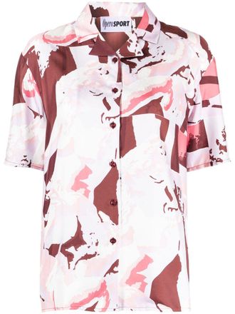 OperaSPORT graphic-print silk shirt - Purple