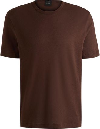BOSS Regular-fit T-shirt in cotton and linen