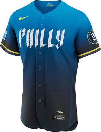 Nike Bryce Harper Philadelphia Phillies City Connect Nike Mens MLB Authentic Jersey in Blue | 890007YIPP9-69L