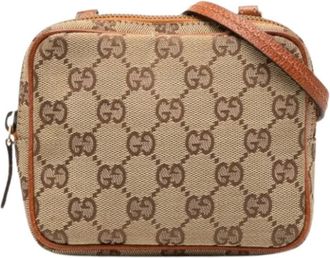 Gucci Pre-owned Cross Body Bags, female, Beige, Size: ONE SIZE Pre-owned Canvas Crossbody Bag