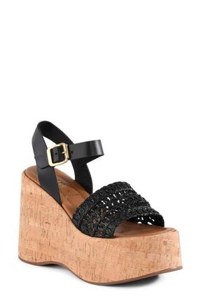 Seychelles Willow Platform Wedge Sandal in Black at Nordstrom, Size 9.5