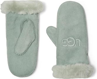 UGG Embroidered Water Resistant Sheepskin Mitten with Tech Palm Extreme Cold Weather Womens Gloves Grey Mist : SM-MD