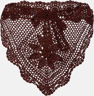 Anna Kosturova Crop top de croch&eacute; de algod&oacute;n