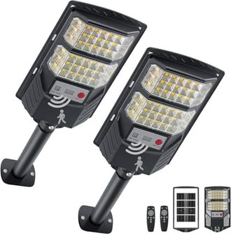 OEM Farolas Solares Para Exteriores, Luces Solares De Aparcamiento De Luz Blanca C&aacute;lida De 3000 K, Proyectores Led Amarillos Impermeables Con Sensor De Mo