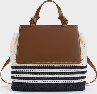 Charles & Keith Girls Ida Stripped Knitted Backpack