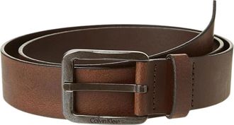 Calvin Klein Metalen Logo Riem - Heren - Riemen - Bruin - 100 CM - Leer - Accessoires