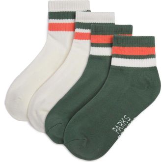 Parks Project Trail Crew Quarter Sock 2 Pack in Green And Natural at Nordstrom, Size X-Small