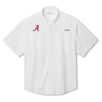 Columbia Mens Columbia White Alabama Crimson Tide Big & Tall Tamiami Omni-Shade Button-Down Shirt at Nordstrom, Size Xxx-Large