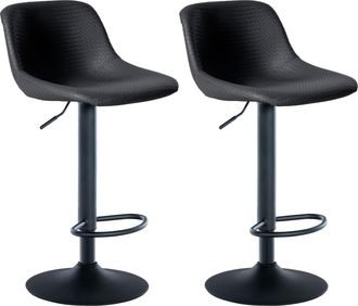 Clp Set De 2 Taburetes De Bar Loft Negro Simil Cuero