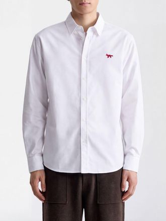 Maison Kitsun&eacute; Camicia in cotone con colletto francese e logo ricamato