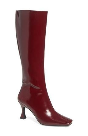 Jeffrey Campbell Check Mate Knee High Boot in Wine at Nordstrom Rack, Size 7.5