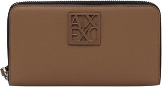 A|X Armani Exchange Portemonnee met rits - Dames - Accessoires - Beige - Maat: ONE Size Poliester