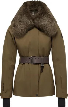 Moncler Moncler Vizelles Shearling-trimmed Ski Jacket, Women, Green, Size: 1