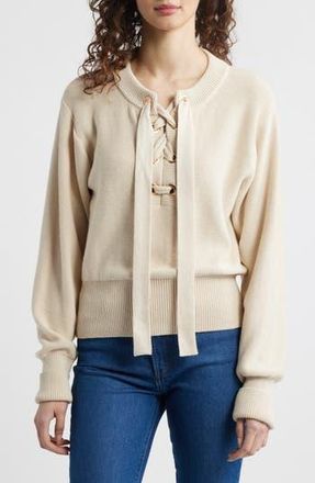 Nation Ltd Rory Pima Cotton Sweater in Parchment at Nordstrom Rack, Size Large