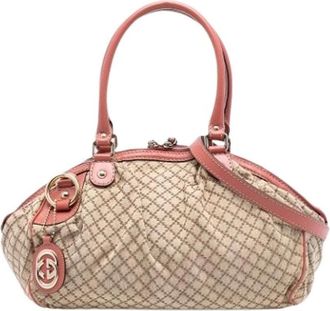 Gucci Pre-owned Handbags, female, Beige, Size: ONE SIZE Pre-owned Sukey Satchel