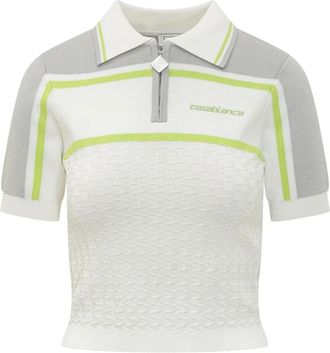 Casablanca Tennis Polo Shirt - Dames - Polos - Wit - M - Tops