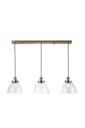 Netlighting Hansen Plate Pendant Ceiling Lamp Antique Brass Plate Glass in Gold