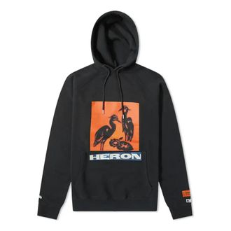 Heron Preston Heron Pop Over Hoodie Black Orange HMBB001F198080030488