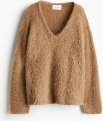 H&M Oversized Pullover aus Mohairmix - Beige