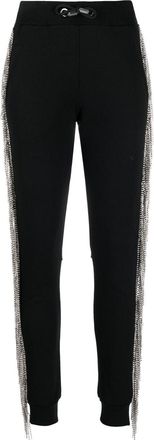 Philipp Plein crystal-embellished joggers - women - Cotton/glass/Brass - S - Black