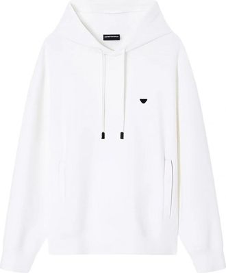 Emporio Armani BRANDED PULLOVER HOODED TOP Size: XXL, colour: WHITE
