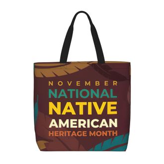 Generic Women Handbag Native American Heritage Month Tote Bag Fashion Large Capacity Shopping Bags, For Holiday, Gym, Swim, Graduation, Christmas
