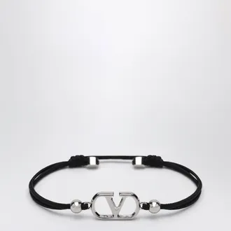 Valentino Garavani Bracciale VLogo Signature nero con cordino