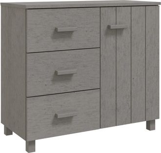 vidaXL Sideboard hamar Light Grey 90x40x80 cm Solid Pinewood Vidaxl