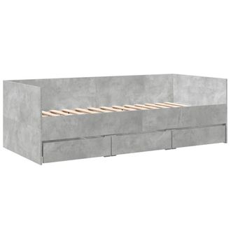 Berkfield Home Versatile Daybed with Drawers without Mattress Concrete Grey 100x