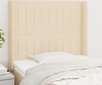 vidaXL Cabecero Con Orejas De Tela Color Crema 103x16x118/128 Cm Vidaxl