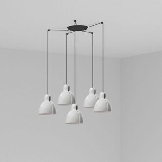 Faro Barcelona Faro Venice L&aacute;mpara Colgante De 5 Luces En Forma De Gota De Racimo Blanco