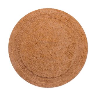 Wecon Home Alfombra de ba&ntilde;o terracota redonda de algod&oacute;n 80 cm