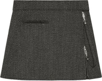Courr&egrave;ges Charcoal Grey Textured Mini Skirt