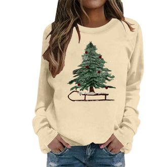 Generic Xmas Jumpers Ladies Christmas Sweatshirts Sweatshirts for Women Womens Jumpers with Collar Christmas Sweaters for Women Pattern and Sweaters Pullover 