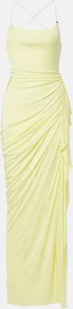 Versace Medusa draped jersey gown