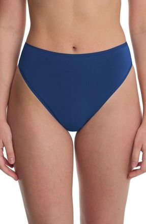 Natori Bliss Bare Cotton High Cut Briefs in Dark Cobalt at Nordstrom, Size X-Small