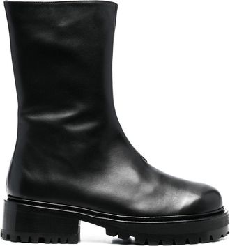 Nicole Saldan&atilde; zip-up leather boots - unisex - Leather - 36 - Black