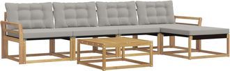 vidaXL Conjunto De Sof&aacute;s De Exterior 6 Uds. Blanco Y Gris Claro Vidaxl