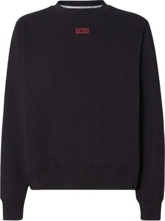 GCDS Eco Logo Regular Crewneck - Heren - Sweatshirts - Zwart - 2XL - Katoen - Hoodies & sweatvesten