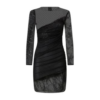 Pinko Short Dresses, female, Black, Size: L Backgammon Dress