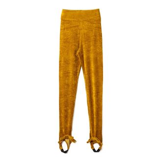 Viktor & Rolf Velvet Leggings - female - Viktor & Rolf - Leggings - Yellow - L - Trousers