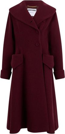 Moschino Jassen, Dames, Rood, S, Wol, Lange wollen jas