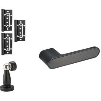 OEM Manilla Interior Para Puerta, Juego De Manillas De 50 Mm De Di&aacute;metro, Aluminio, Color Negro.-crezuo