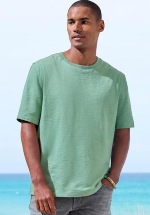 John Devin T-Shirt JOHN DEVIN, Herren, Gr. 4XL (68/70), salbei, Jersey, Obermaterial: 60% Baumwolle, 40% Polyester, regular fit, Rundhals, abgesteppte Kante, Shi