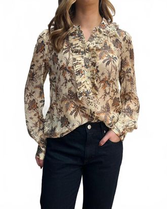 Ulla Johnson Nina Ruffle Placket Btn Front Blouse In Cameo